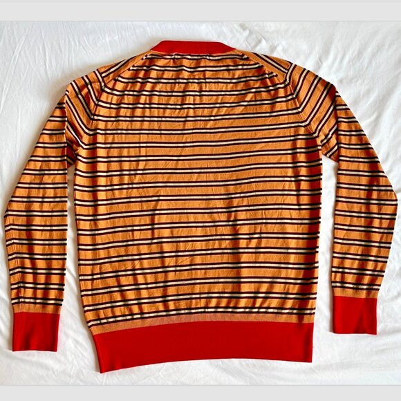 MARNI WOOL / COTTON FINE KNIT STRIPE SWEATER. SIZE - 48 / MEDIUM - Picture 2 of 3
